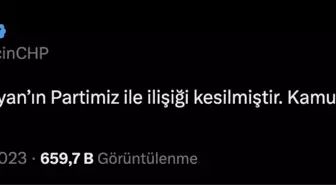 Chp: Sayın Yaşar Okuyan'ın Partimiz ile İlişiği Kesilmiştir