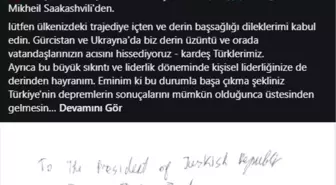 Gürcistan'ın tutuklu lideri Saakaşvili'den Cumhurbaşkanı Erdoğan'a taziye mesajı