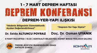 Konyaaltı Belediyesi, 'Deprem Konferansı'na Ev Sahipliği Yapacak