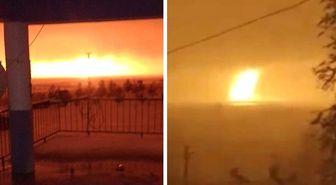 7.7'lik deprem sırasında ürperten görüntüler! İki gölden alevler yükseldi