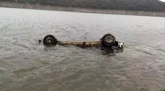 Alibey Barajı'nda batık halde olan araçlar sular çekilince yüzeye çıktı