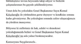 CHP'li 11 il belediye başkanı: Kılıçdaroğlu'na sonuna kadar güveniyoruz