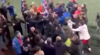 Üsküdar'da yeşil saha karıştı: Futbolcular birbirine girdi
