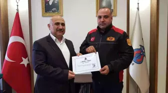 Deprem bölgesinde görev yapan personele teşekkür belgesi