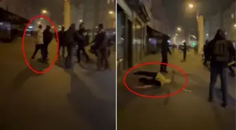 Fransa'daki protestolarda polisten göstericiye yumruk! Görüntü emniyeti harekete geçirdi