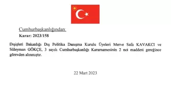 Dışişleri Bakanlığı Dış Politika Kurulu Üyesi Merve Kavakçı, Görevinden Alındı