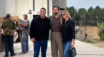 Antalya'daki film setinde 'Superman'