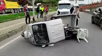 Servis aracının çarptığı moped yan yattı: 1 yaralı