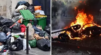 Protestolar sonrası yangın yerine dönen Paris'te çöp toplayıcıları, 13 Nisan'da süresiz greve gidecek