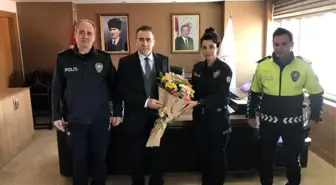 Polis Haftası nedeniyle ilçe emniyet teşkilatından Kaymakam Vekili İlyas Memiş'e ziyaret