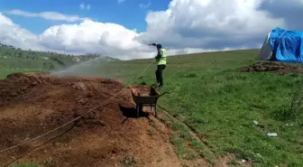 Gölbaşı Belediyesi larva ile mücadele ediyor