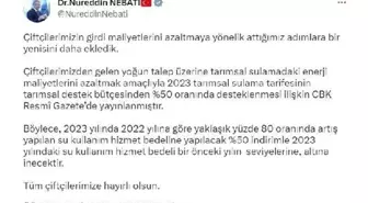 Bakan Nebati: Çiftçilerin su kullanım hizmet bedeli önceki yıl seviyelerine inecek