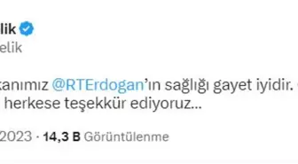 Ömer Çelik: Sayın Cumhurbaşkanımız Recep Tayyip Erdoğan'ın Sağlığı Gayet İyidir. Geçmiş Olsun Dileklerini İleten Herkese Teşekkür Ediyoruz