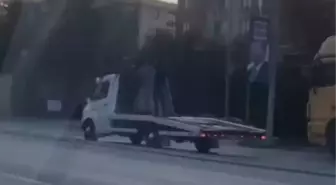 Çekicinin Arkasında Tehlikeli Yolculuk