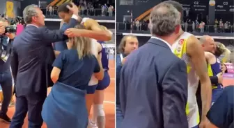 Fenerbahçeli kadın voleybolcu, Ali Koç'un bir anda kafasını tutmasıyla neye uğradığını şaşırdı