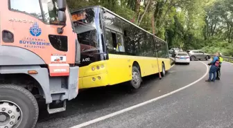 Sarıyer'de facianın eşiğinden dönüldü: Yolcu bulunan İETT otobüsü kaza yaptı