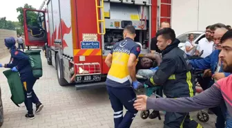 Alanya'da yangında genç kız itfaiye eri tarafından kurtarıldı