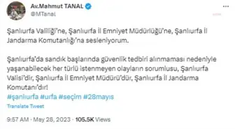 CHP Şanlıurfa Milletvekili Mahmut Tanal'dan sandık güvenliği açıklaması