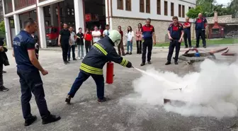 Safranbolu Belediyesi İtfaiye Müdürlüğü yangın eğitimlerine devam ediyor