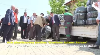 Ankara'da atık plastiklerden üretilen damlama sulama boruları çiftçilere dağıtılıyor