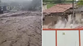 Eskişehir'de sel suları köyü ikiye böldü