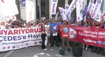 Eğitim İş Sendikası 'Çedes Projesi'ni İzmir'de Protesto Etti: 'Eğitim ve Eğitim Emekçisi Bu Kadar Değersizleştirilemez. Eğitim İş Olarak Bu Arsız...