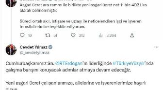 Yeni asgari ücret net 11 bin 402 lira olarak belirlendi