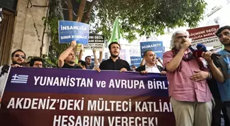 Özgür-Der üyeleri, Yunanistan'ın göçmen politikasını protesto etti