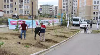 Erzurum'da sağlık çalışanları fidanları toprakla buluşturdu