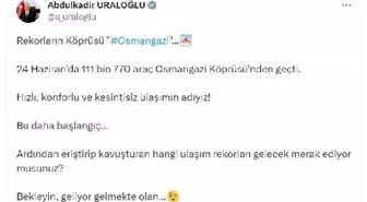 Osmangazi Köprüsü'nden 111 Bin 770 Araç Geçti