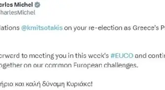 AB Konseyi Başkanı Michel ve AB Komisyonu Başkanı von der Leyen, Yunanistan Başbakanı Miçotakis'i tebrik etti