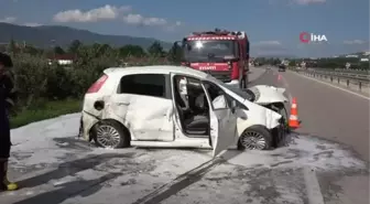 Hurdaya dönen araçtan burnu bile kanamadan çıktı