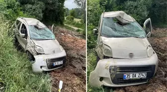 Bayram tatiline çıkan anne ile oğlu takla atan araçta can verdiler