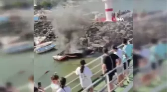 Tekirdağ'da iki tekne alev alev yandı