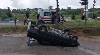 Samsun'da bayram gezmesine giden gençlerin aracı takla attı: 3 yaralı