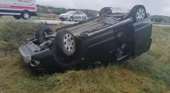 Amasya'da otomobil takla attı, sürücü yaralandı