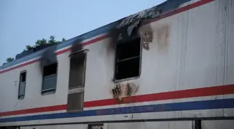 Denizli'de yolcu treninde çıkan yangın söndürüldü