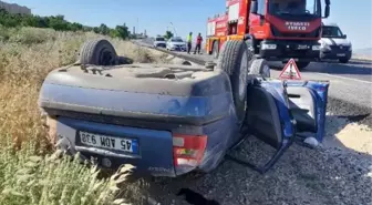 Kırıkkale'de otomobil devrildi, 5 kişi yaralandı