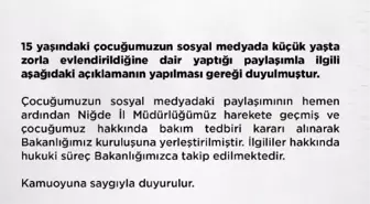 Bakanlık, küçük yaşta zorla evlendirilen çocuğun durumunu açıkladı