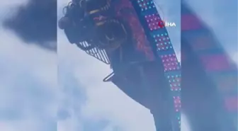 Eğlence treni arızalandı: Saatlerce baş aşağı mahsur kaldılar