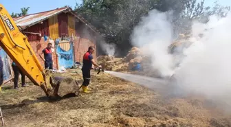 Amasya'da çıkan yangında 10 ton saman kullanılamaz hale geldi