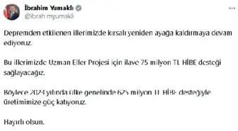 Depremden etkilenen illere 75 milyon TL ek bütçe