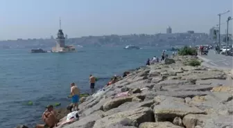 İstanbul'da Sıcak Hava Nedeniyle Vatandaşlar Sahillere Akın Etti