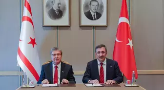 Cumhurbaşkanı Yardımcısı Cevdet Yılmaz, KKTC Başbakanı Ünal Üstel ile Görüştü
