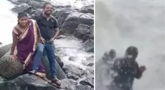 Üç çocuk annesi kadın, deniz kenarında fotoğraf için poz verdiği esnada dalgalara kapılarak yaşamını yitirdi