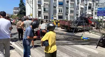 Bursa'da freni patlayan kamyon 2 araç ve 1 motosiklete çarptı