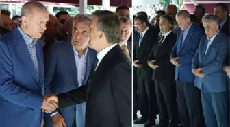 Cumhurbaşkanı Erdoğan ve Abdullah Gül cenazede bir araya geldi