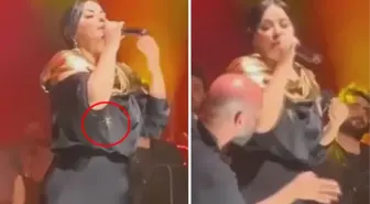 Konser verdiği esnada üzerinde yürüyen çekirgeyi fark etmeyen Zara, büyük şok yaşadı