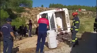 Ekmek parası için Urfa'dan Denizli'ye gelen işçileri taşıyan servis şarampole devrildi