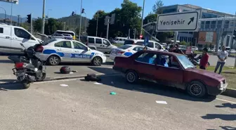 Karabük'te otomobille çarpışan motosikletin sürücüsü hastaneye kaldırıldı